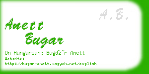 anett bugar business card